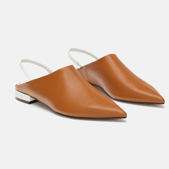 Zara Shoes - NWT Zara Leather Slingback Babouches